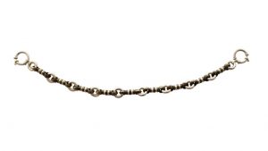 Charivari in 925/- Silber und Edelstahl (geschwärzt), handgearbeitet nach einer keltischen Pferdekette, Federringverschlüsse