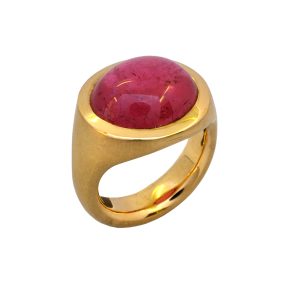 Ring in 900/- Gelbgold, mit rotem Turmalin